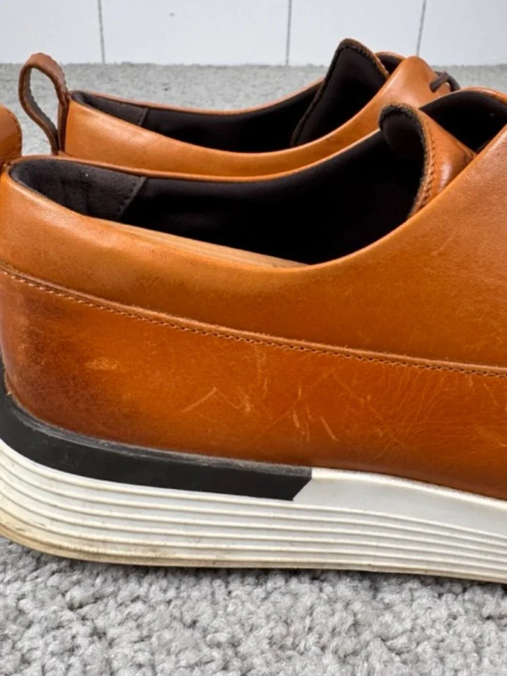 Wolf and Shepherd Brown Crossover Derby Lace Tie Dress Shoes Size US 10 M